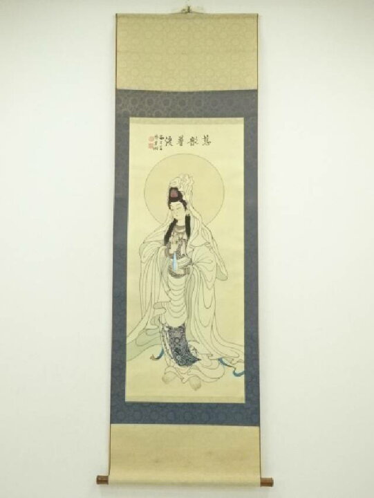 楽天市場】【中古】【書画】 韓宗湘筆 慈航普渡 観音図 肉筆絹本掛軸 