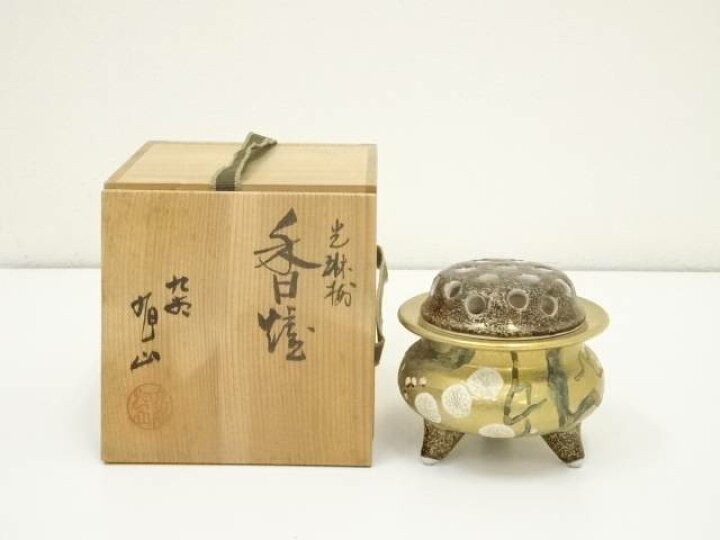 楽天市場】【中古】【香道】九谷焼 旭山造 光琳梅香炉（共箱）【送料 