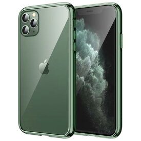 JEDirect iPhone11Pro ケース (2019 モデル、5.8インチ専用) 黄ばみなし 衝撃吸収 バンパーカバー 傷つけ防止 クリアバック (アルパイングリーン)