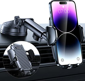 Rorhxia 車載電話ホルダーマウント 画期的な保護と回転可能なベース 3 in 1 ダッシュボード ベント フロントガラス 携帯電話ホルダー 車 iPhone 14 13 12 Pro Max Samsung すべての電話に対応