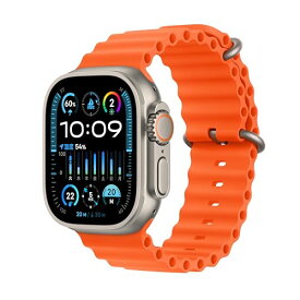 Apple Watch Ultra 2 GPS + Cellularモデル - 49mmチタニウムケースとオレンジオーシャンバンド