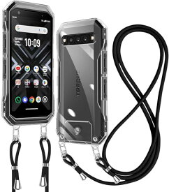 Kyocera TORQUE G06 ケース クリア ショルダー 京セラ TORQUE g06 スマホケース KYG03 ケース 肩掛け 斜めかけ 縄掛け ケース ストラップ付き スマホケース 透明 TPU トルクG06 スマホ シリコン カバー 薄型