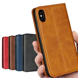 iPhone X アイフォン X ケース 手帳型 iphonex 手帳 ケース case カバー iCoverCase 合成皮革 マグネット 携帯カバー カード スタンド 落ち着いた色 レトロ ライトブラウン