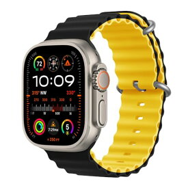 Aizgalxor オーシャン バンド 対応 Apple Watch Ultra 49/45/44/42mm、ウォータースポーツシリコーン交換用バンド 対応 iWatch Series 9/8/7/6/5/4/3/2/1/SE (49/45/44/42