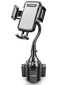 TOPGO スマホホルダー 車 ドリンクホルダー 車載ホルダー カップホルダー スマホスタンド 車 柔軟なアーム シフトの妨げにならない 車載 携帯ホルダー 縦 横 上下 左右自在調節 iPhone 14 Pro Max/Galaxy Ultra