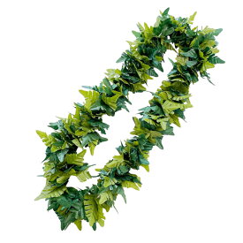 レザーファン レイ フラダンス 首飾り ハワイアン 緑 グリーン 小物 葉 イベント 歓迎会