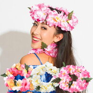 DX プルメリア ヘッドバンド Maunaloa マウナロア フラダンス ハク 髪飾り 頭飾り ゴム仕様 伸縮 白 ホワ…