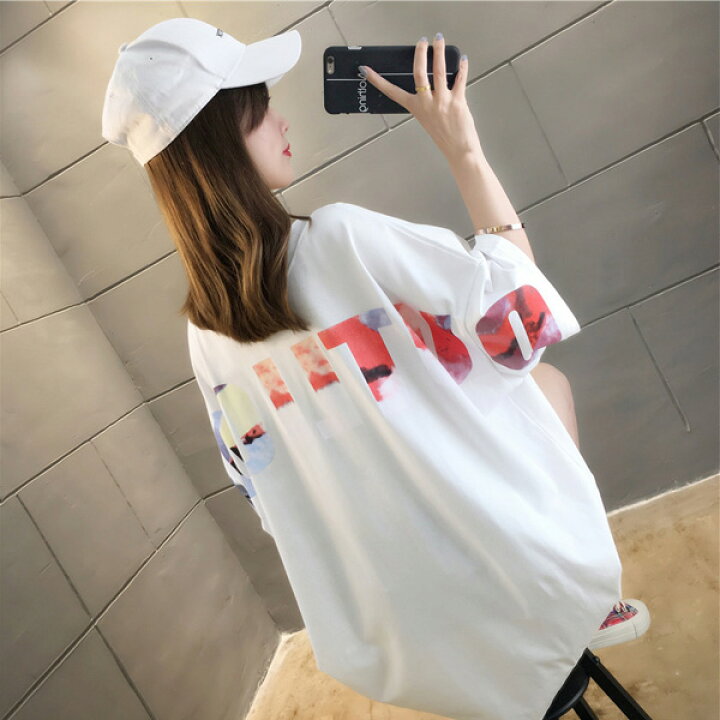 楽天市場 Tシャツ レディース カットソー 半袖 カジュアル 大きいサイズ ゆったり かわいい ロング トップス ロゴ ビッグシルエット カジュアル 春 夏 メール便のみ 送料無料 在庫処分 バーゲン セール Neutral Store