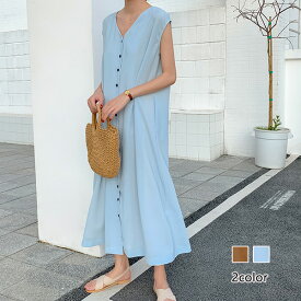 楽天市場 前開き ワンピース ノースリーブの通販