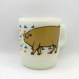 ファイヤーキング スタッキング・マグカップ 「Funny Pig（ファニーピッグ）」愛嬌のある豚のキャラクターマグです。1970年代中期~1986年の間に生産されました。