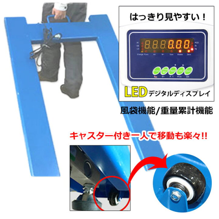 楽天市場】パレットスケール U字型 3000kg フロアスケール デジタル式 