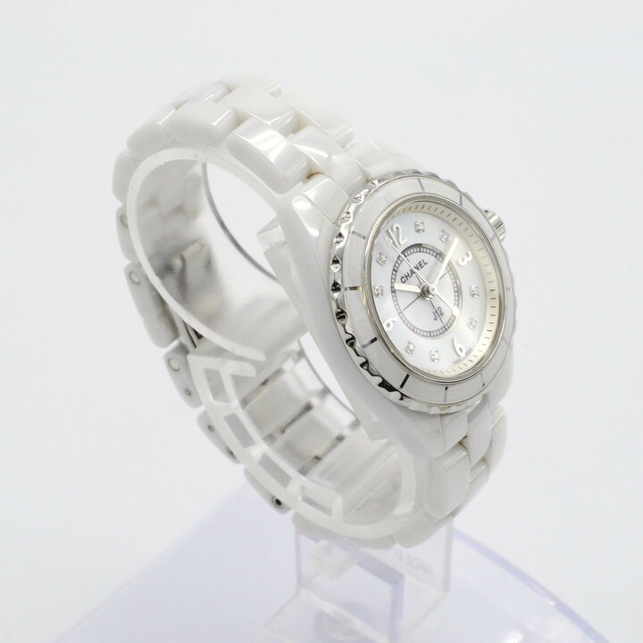 楽天市場】CHANEL シャネル J12 クォーツ 8Pダイヤ QZ ホワイトシェル 