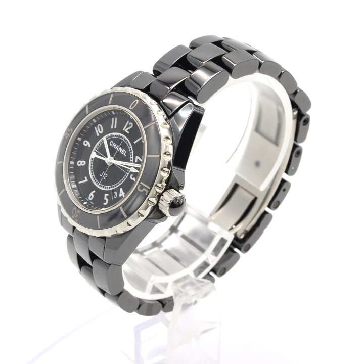 楽天市場】CHANEL シャネル J12 H0682 クォーツ QZ 33ミリ ブラック  