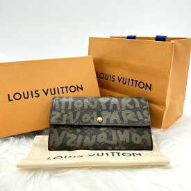 LOUIS VUITTON ルイヴィトン M92188 モノグラム グラフィティ カーキ 財布 長財布 レディース メンズ 男女兼用【中古】【美品】