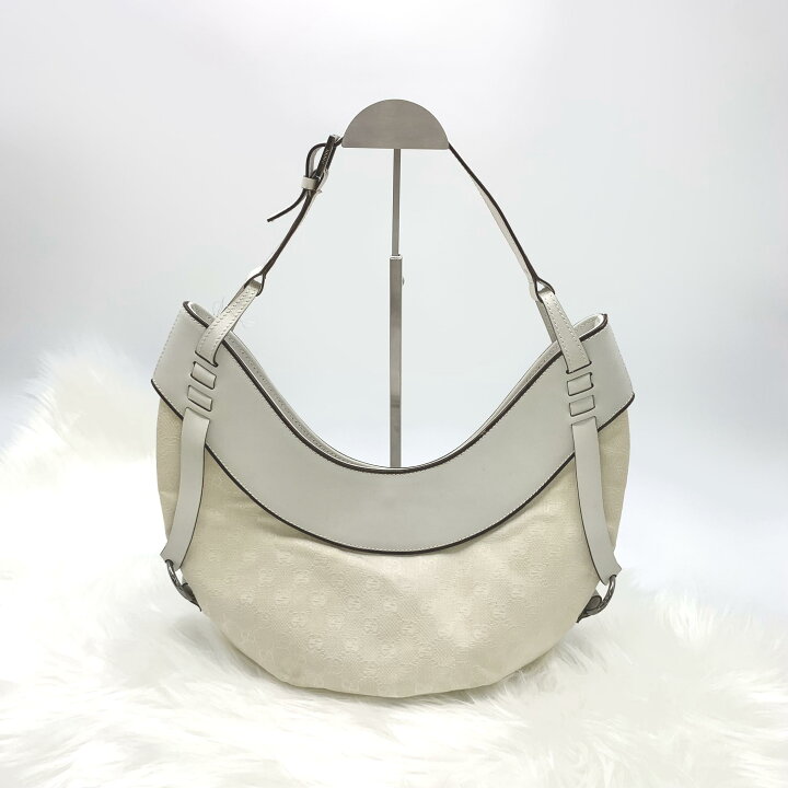 楽天市場】GUCCI グッチ 106250 GGキャンバス レザー ホワイト 