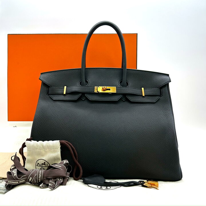 楽天市場】HERMES エルメス バーキン35 トゴ ゴールド金具 ブラック 黒  