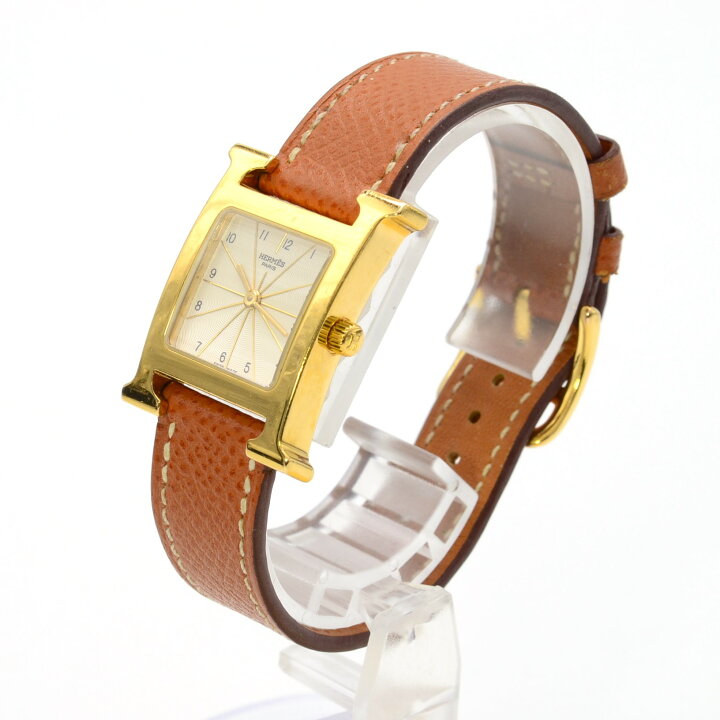 楽天市場】HERMES エルメス Hウォッチ HH1.201 クォーツ QZ GP×革 