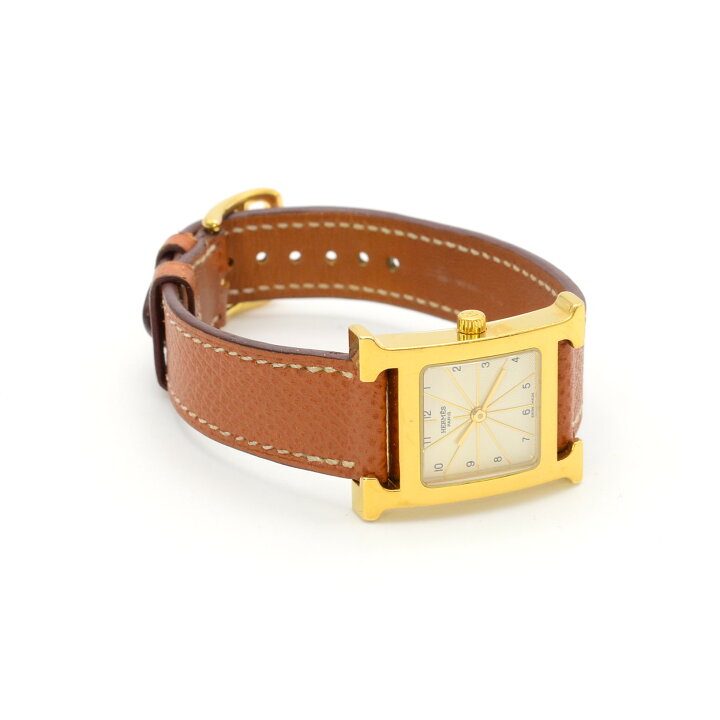 楽天市場】HERMES エルメス Hウォッチ HH1.201 クォーツ QZ GP×革