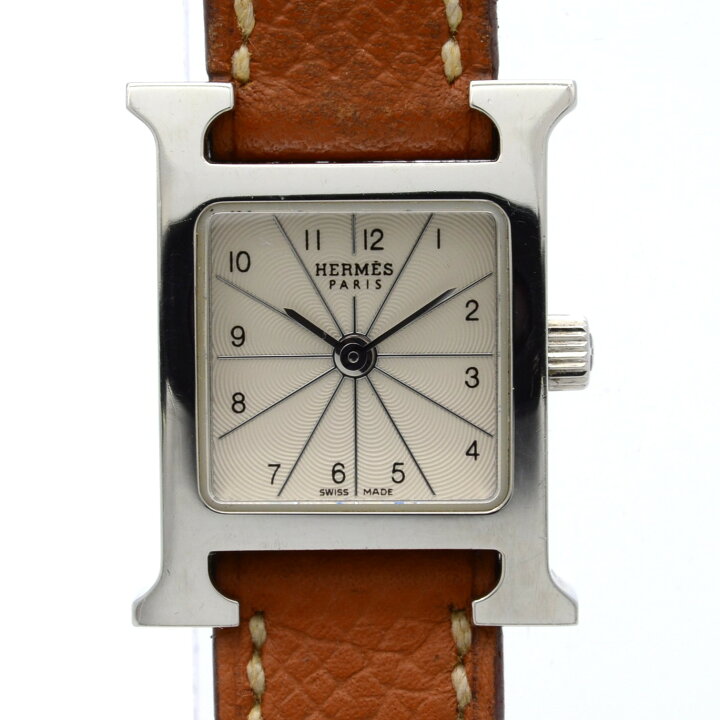 楽天市場】HERMES エルメス Hウォッチミニ HH1.110 クォーツ QZ SS×革  