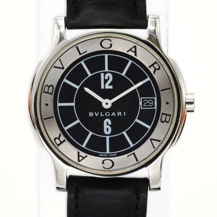 楽天市場】BVLGARI ブルガリ ソロテンポ ST35S 黒文字盤 SS×革 デイト  