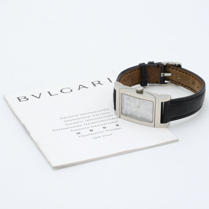楽天市場】BVLGARI ブルガリ レッタンゴロ RT39S 白文字盤 SS×革 