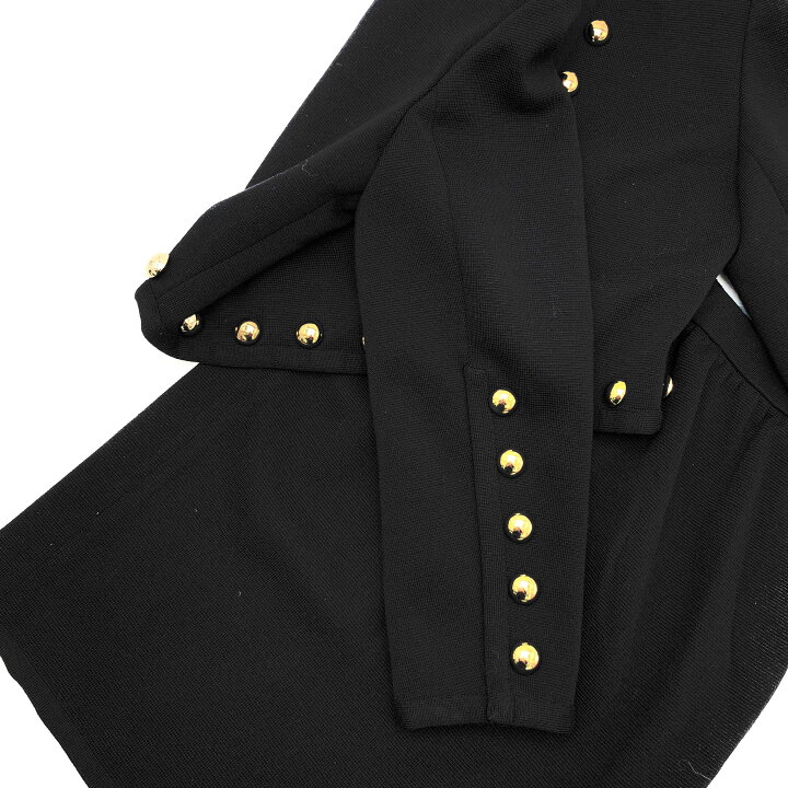 超美品！セットアップスカート濃紺金ボタンサンローランリブゴーシュ34 