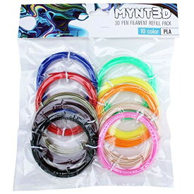 【PLA フィラメント10色】MYNT3D PLA 3Dペンフィラメント詰め替えパック（10色各3m）/MYNT3D PLA 3D Pen Filament Refill Pack (10 Color, 3m Each)/送料無料