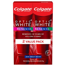 【送料無料/2個セット】コルゲートオプティックホワイトリニューアル歯磨き粉、ハイインパクトホワイト-（2パック）/Colgate Optic White Renewal