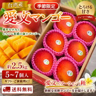 台湾産 愛文マンゴー アーウィン種 約2.5kg 5〜7玉入り 完熟マンゴー 甘い 濃厚 ジューシー とろける食感…