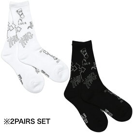 SOCKS 2PAIRS SET "THUG LIFE"[サイズ]25-28cm[カラー]ブラック、ホワイト