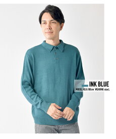 カシミヤポロ ポロニット ニット ポロシャツ セーター カシミヤタッチ メンズ スクールニット ビジネス ニット 無地 長袖 秋 秋物 秋服 冬 冬服 冬物　春 春服 春物 男女兼用 送料無料