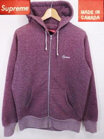 08AW Supreme Script Heather Zip Hoodie M エンジ シュプリーム ジップパーカー 霜降り スクリプト 筆記体 2008 【中古】