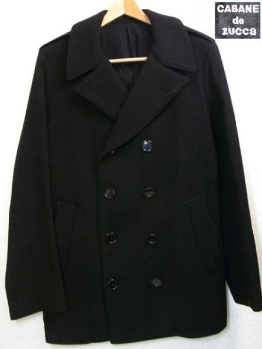 楽天市場】CABANE de ZUCCA ウール Pコート M 黒 メンズ 