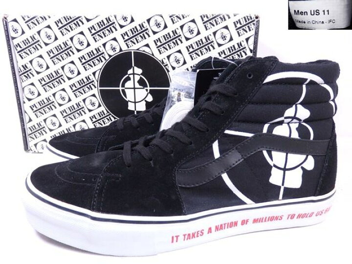 楽天市場】06ss SUPREME×VANS×PUBLIC ENEMY SK8-HI SL 黒 US11/29.0cm 