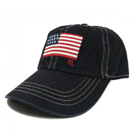 Polo Ralph Lauren Flag Chino Baseball Cap 黒 ポロラルフローレン フラッグ チノ ベースボールキャップ 星条旗 刺繍 【新古品・未使用】