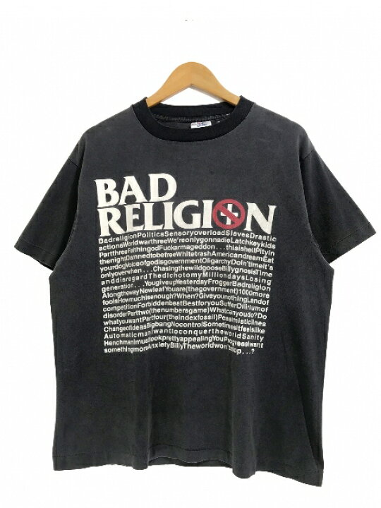 楽天市場】USA製 90s BAD RELIGION Message Print S/S Tee 黒 L バッド 