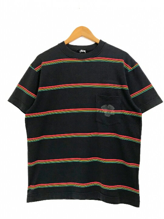 楽天市場】OZ製 80s STUSSY Border Pocket S/S Tee 黒 M OLD STUSSY  