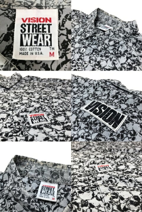 楽天市場】USA製 80s VISION STREET WEAR Skull Pattern S/S Shirt 灰 
