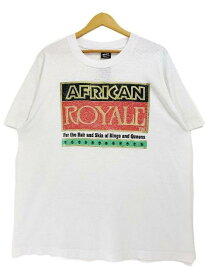 USA製 90s AFRICAN ROYALE S/S Tee 白 XL アフリカンロイヤル 半袖 Tシャツ プリント シャンプー 企業物 企業T ホワイト 古着 【中古】