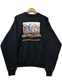 94年 Keith Haring "AIDS DANCE A-THON" Sweatshirt 黒 XL 90s キースヘリング スウェット Hanes ブラック 古着 【中古】