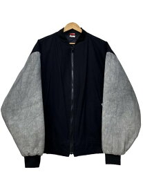 USA製 00s Pipefitters Local 208 Cotton Varsity Jacket 黒灰 L 企業物 スタジャン バーシティジャケット ブラック グレー 古着 【中古】