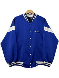 90s SONY Jersey Varsity Jacket 青 XL ソニー バーシティジャケット スタジャン ジャージ素材 企業物 ブルー 古着 【中古】