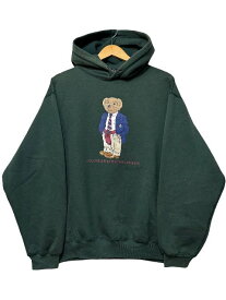 90s Polo Ralph Lauren "POLO BEAR" Pullover Sweat Hoodie 緑 L ポロラルフローレン ポロベア プルオーバー パーカー フーディー グリーン 古着 【中古】