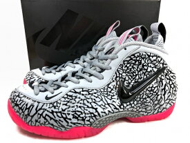 14年製 NIKE AIR FOAMPOSITE PRO PREMIUM "ELEPHANT“ US8.5/26.5 灰ピンク ナイキ エア フォームポジット エレファント 616750-002 【中古】