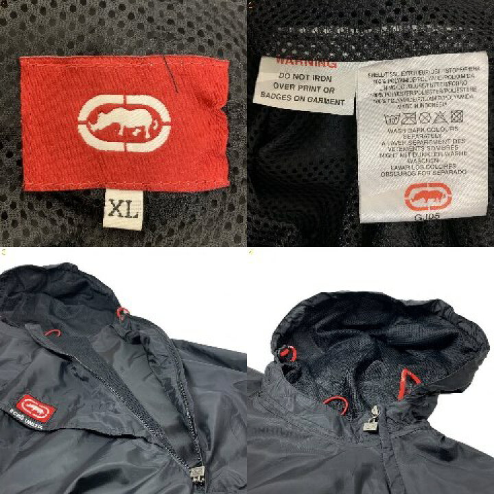 楽天市場】00s ECKO UNLTD Nylon Anorak Parka 黒 XL エコー 