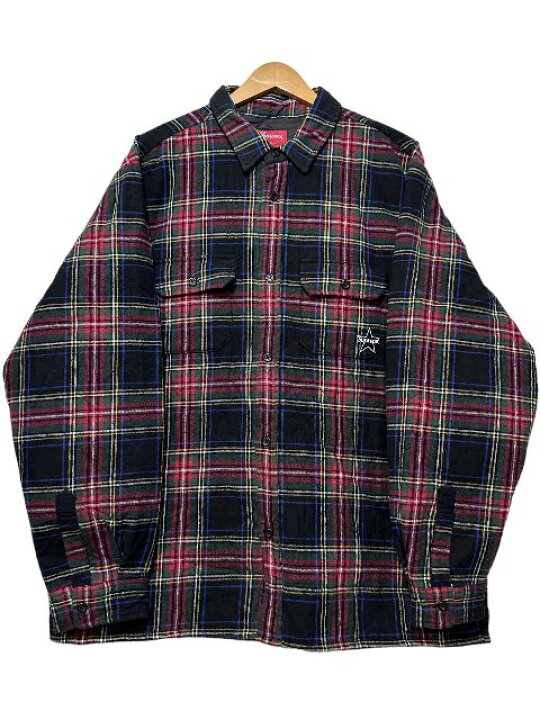 楽天市場】21AW SUPREME Quilted Plaid Flannel Shirt 黒 XL 