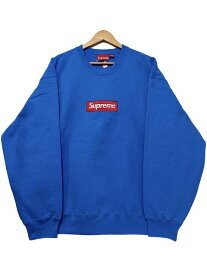 22AW SUPREME Box Logo Crewneck 青 XL シュプリーム ボックスロゴ クルーネック スウェット 2022秋冬 【新古品・未使用】