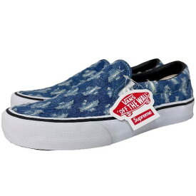 20SS SUPREME × VANS Hole Punch Denim Slip-On Pro 青 US8/26.0cm シュプリーム バンズ ホール パンチ デニム スリッポン プロ 【新古品・未使用】