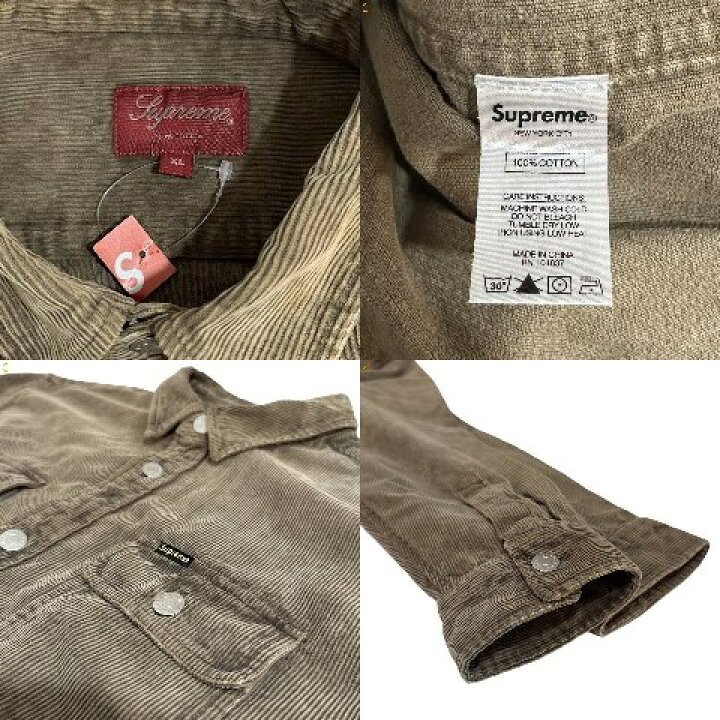 楽天市場】21SS SUPREME Washed Corduroy Shirt 茶 XL シュプリーム 