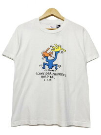90s Keith Haring "SCHNEIDER CHILDREN'S HOSPITAL" Print S/S Tee 白 S キースヘリング プリント 半袖 Tシャツ ポップアート アートT 【中古】